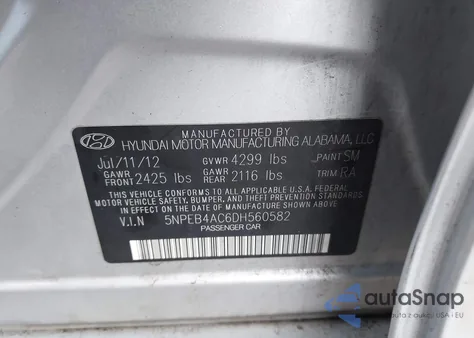 2013 Hyundai Sonata Gls from USA, damaged, VIN 5NPEB4AC6DH560582